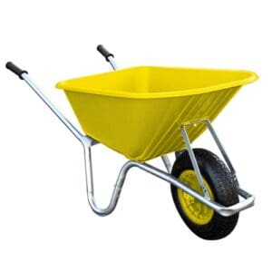 Wheelbarrow Heavy Duty Poly Yellow Pan 100 Ltr