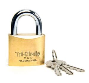TriCircle Brass Padlock 50mm Keyed Alike