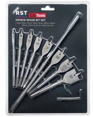 RST 10 Piece Spade Wood Bit Set