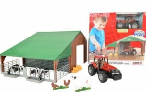 Farm Building with Case Tractor