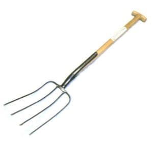 Round Tower 4-Prong Manure Fork Strapped T-Handle