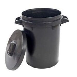 Stadium 90L Tuff Dustbin&Lid Black