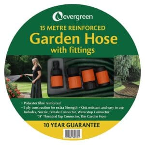 Evergreen 15 Mtr Green Hose c/w Fittings