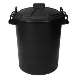 Black Plastic Dustbin 50 Ltr Clip Lid
