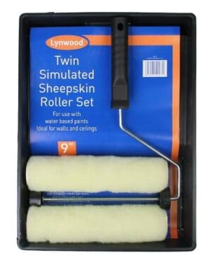 9" Twin Sheepskin Roller & Tray Set