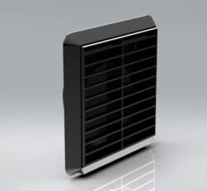 Round Back Vent Louvred Black