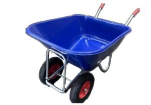 Double Wheel 210Ltr Poly Trojan Wheelbarrow Blue